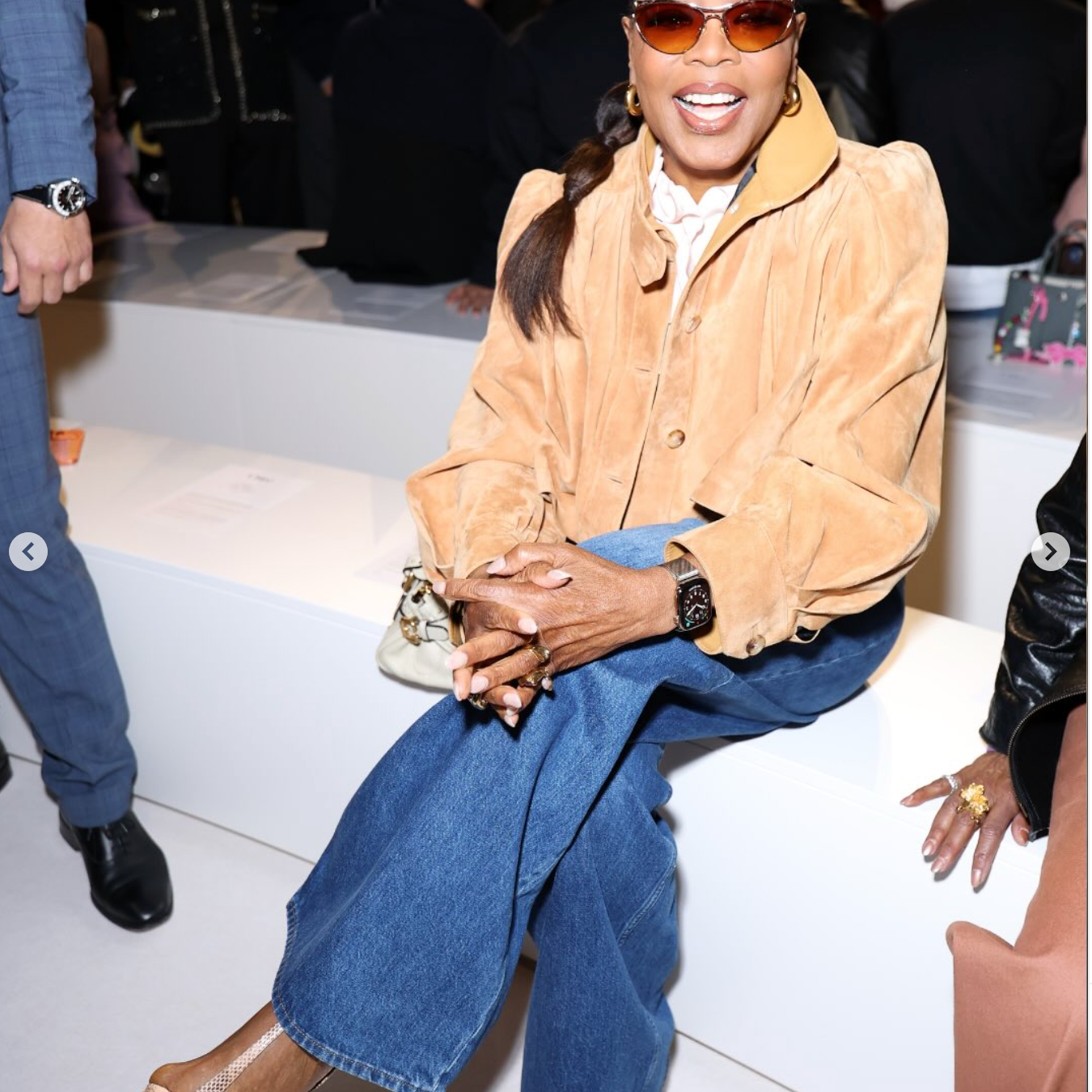 The Earrings Oprah Wore at Paris Fashion Week | GIMME