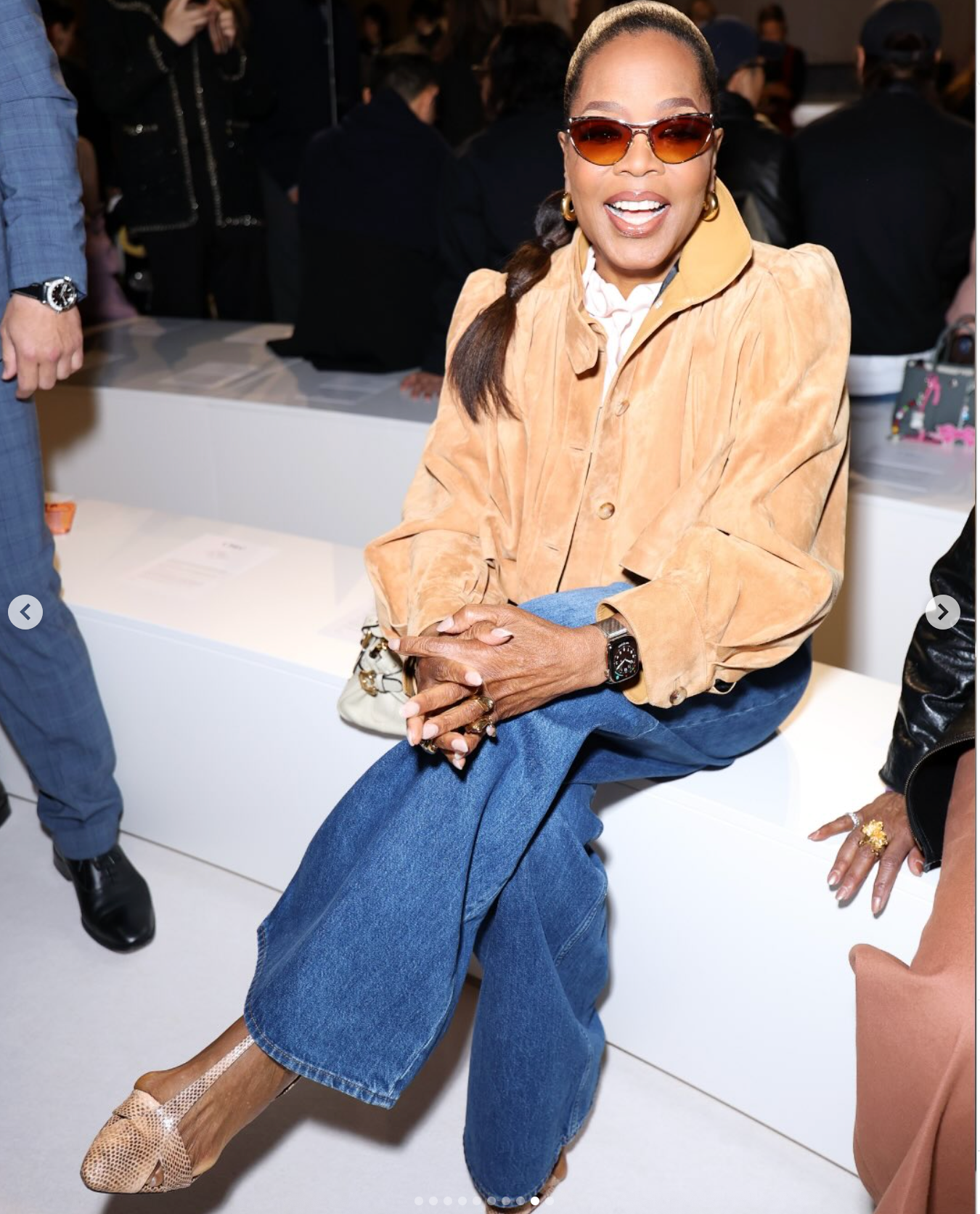 The Earrings Oprah Wore at Paris Fashion Week | GIMME