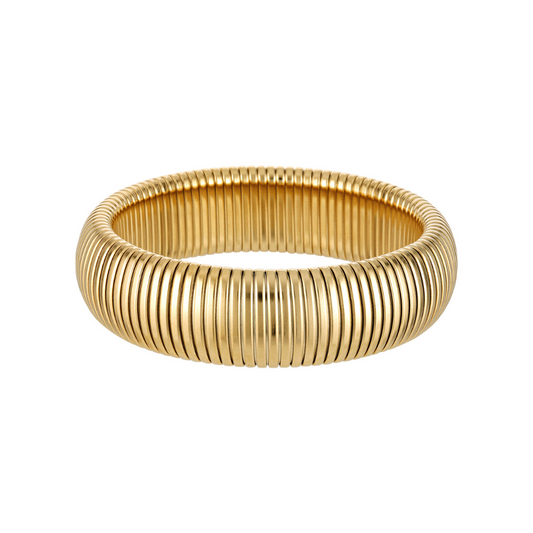 Charlotte Ribbed Bangle (Gold)