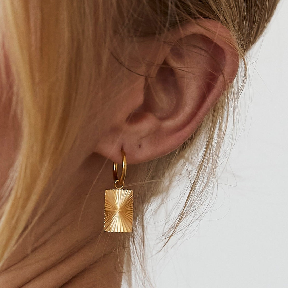 Esther Gold Tag Earrings