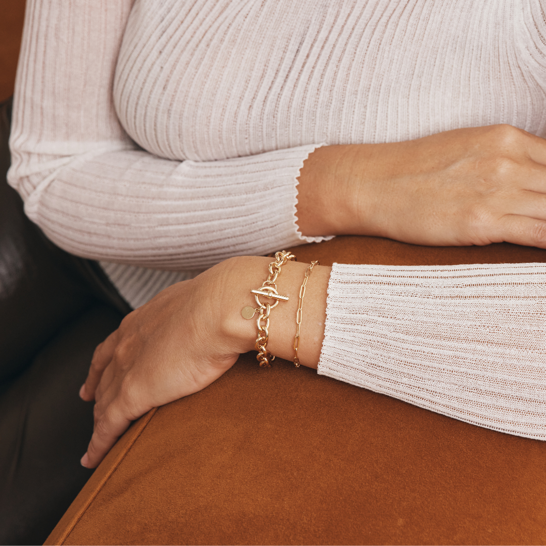 Millie Fob Link Bracelet (Gold)