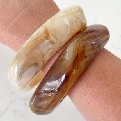 Adelle Resin Bangle (Cream)