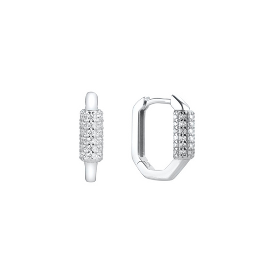 Rhinestone Huggies (Silver)