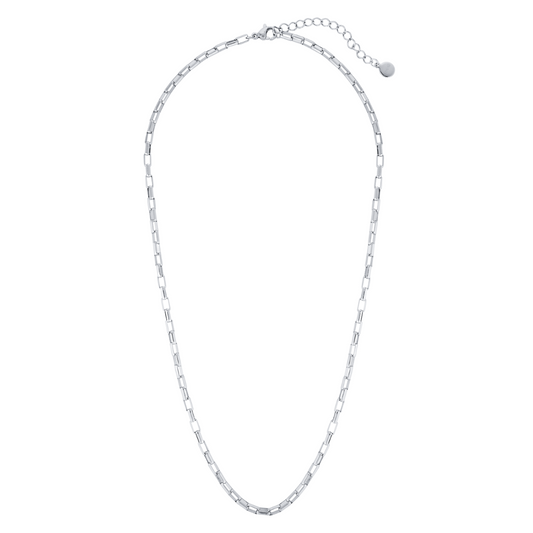 Zoe Box Chain Necklace (Silver)